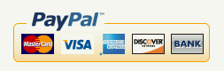 Pay with Palpal, using Mastercard, Visa, American Express and others